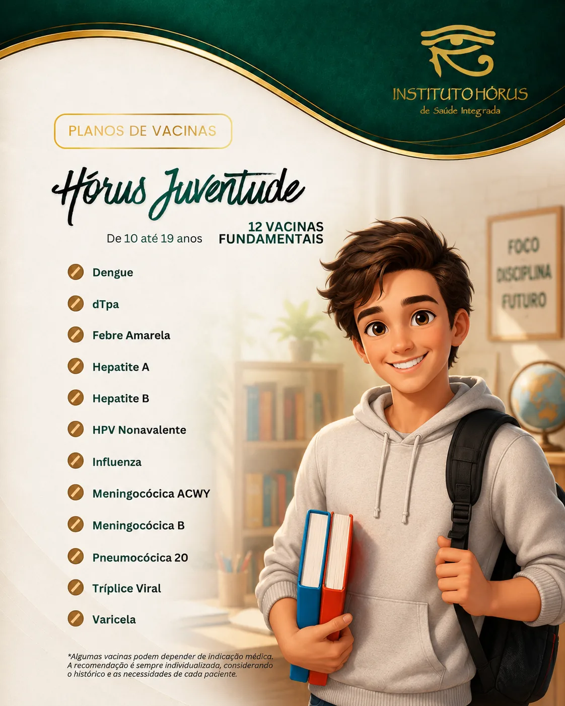 Pacote de vacinas do Instituto Hórus