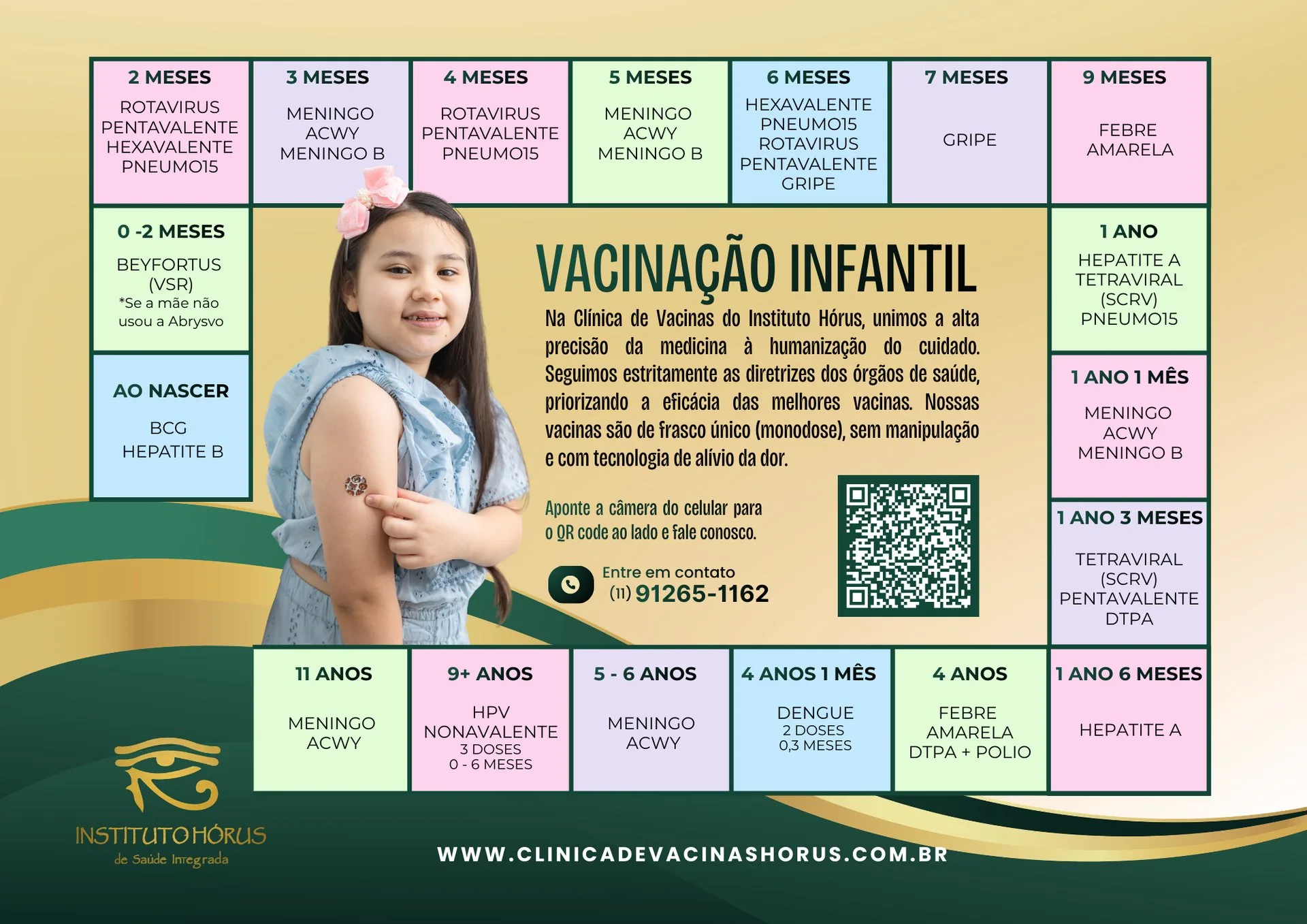 Calendário de vacinação do Instituto Hórus